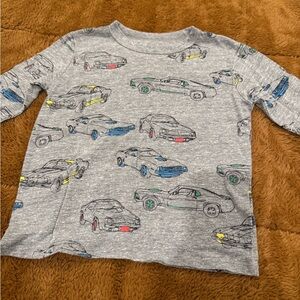 Chaser Gray Long Sleeve Tee with Car Print